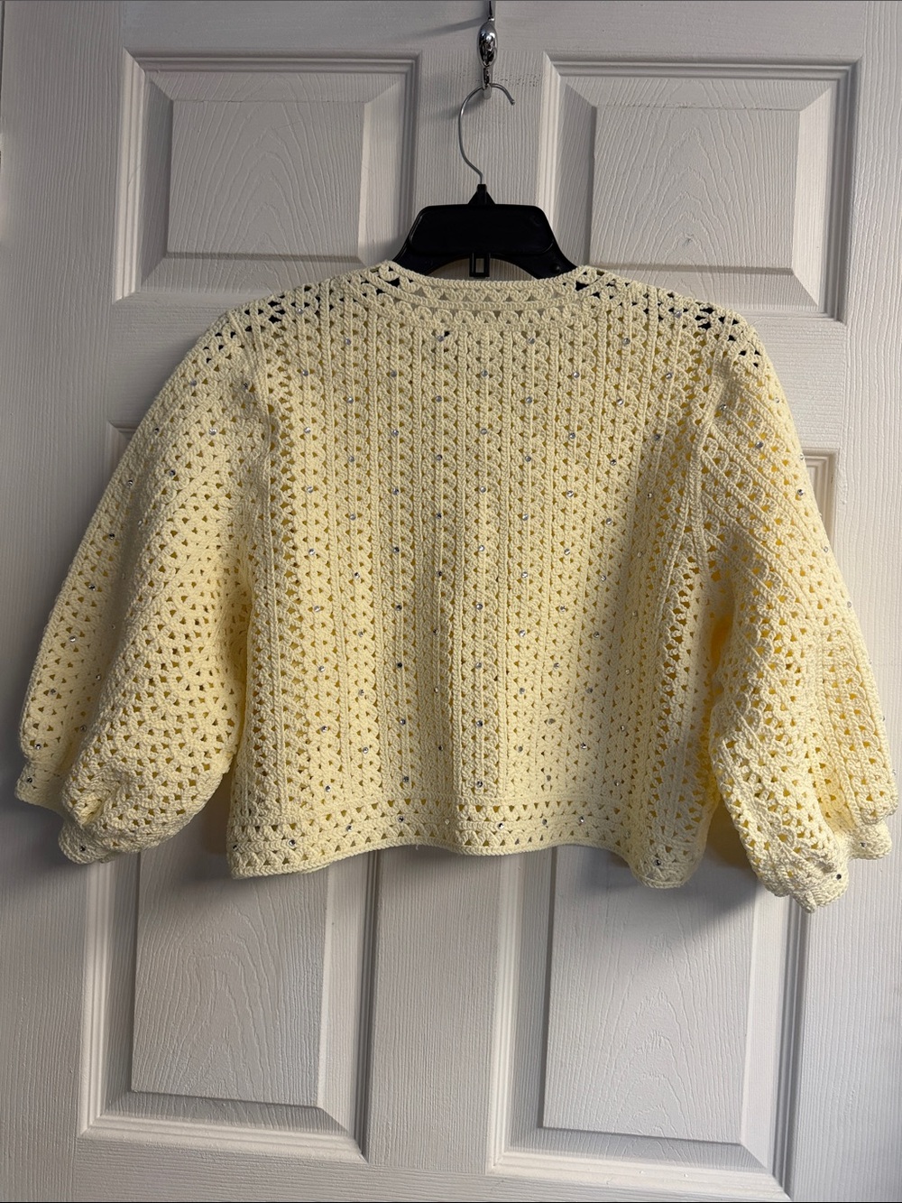 Making Cropped Rhinestone Crochet Cardigan - Picture 7 of 8